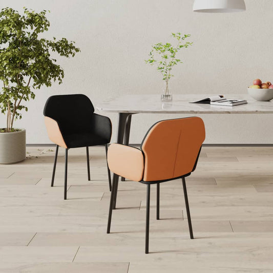 Sedie da Pranzo 2 pz Nere in Tessuto e Similpelle | homemem39