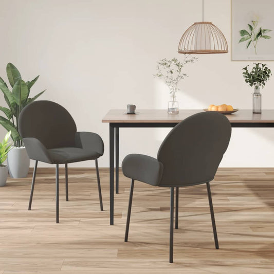 Sedie da Pranzo 2 pz Grigio Scuro in Velluto - homemem39