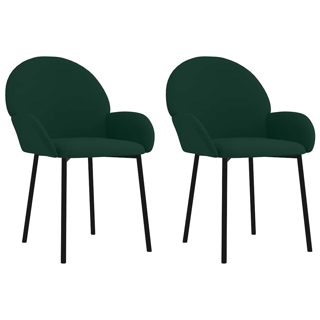 Sedie da Pranzo 2 pz Verde Scuro in Velluto | homemem39
