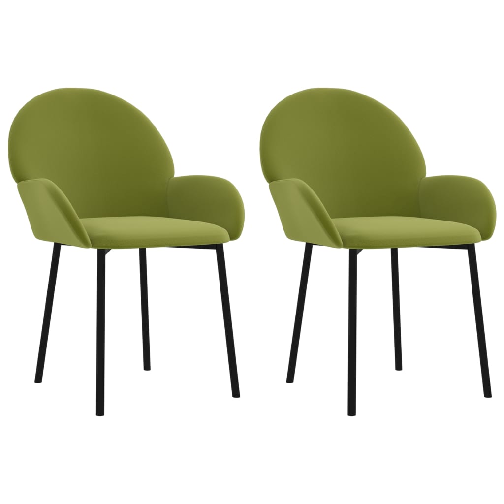 Sedie da Pranzo 2 pz Verde Chiaro in Velluto | homemem39