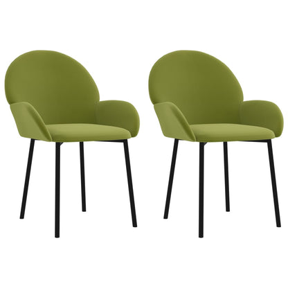 Sedie da Pranzo 2 pz Verde Chiaro in Velluto | homemem39