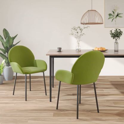 Sedie da Pranzo 2 pz Verde Chiaro in Velluto | homemem39