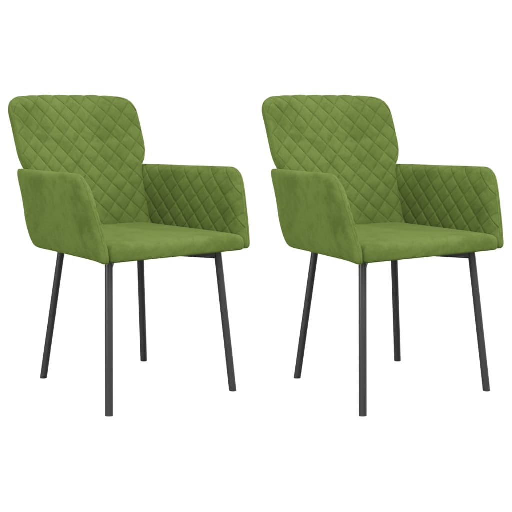 Sedie da Pranzo 2 pz Verde Chiaro in Velluto | homemem39