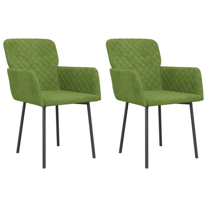 Sedie da Pranzo 2 pz Verde Chiaro in Velluto | homemem39