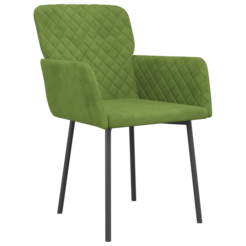 Sedie da Pranzo 2 pz Verde Chiaro in Velluto | homemem39