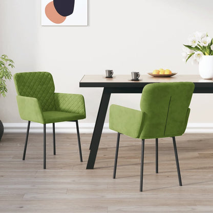 Sedie da Pranzo 2 pz Verde Chiaro in Velluto | homemem39