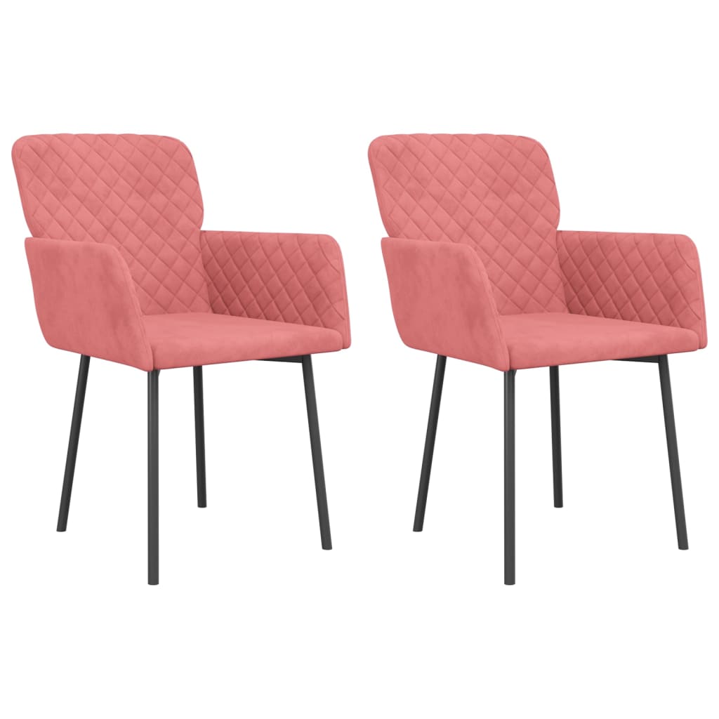 Sedie da Pranzo 2 pz Rosa in Velluto | homemem39