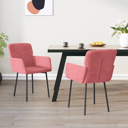 Sedie da Pranzo 2 pz Rosa in Velluto | homemem39