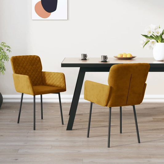Sedie da Pranzo 2 pz Marroni in Velluto | homemem39