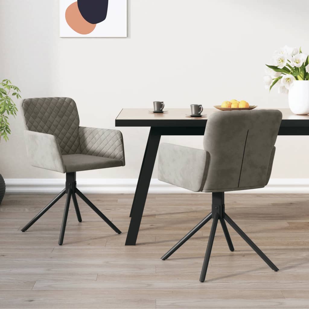 Sedie da Pranzo Girevoli 2 pz Grigio Chiaro in Velluto | homemem39
