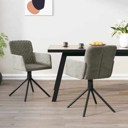 Sedie da Pranzo Girevoli 2 pz Grigio Chiaro in Velluto | homemem39