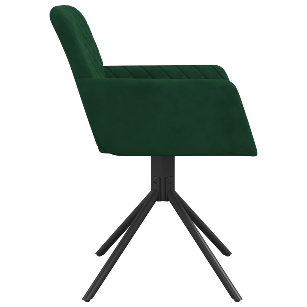 Sedie da Pranzo Girevoli 2 pz Verde Scuro in Velluto | homemem39