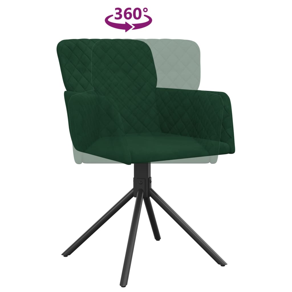 Sedie da Pranzo Girevoli 2 pz Verde Scuro in Velluto | homemem39