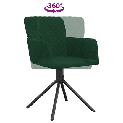 Sedie da Pranzo Girevoli 2 pz Verde Scuro in Velluto | homemem39
