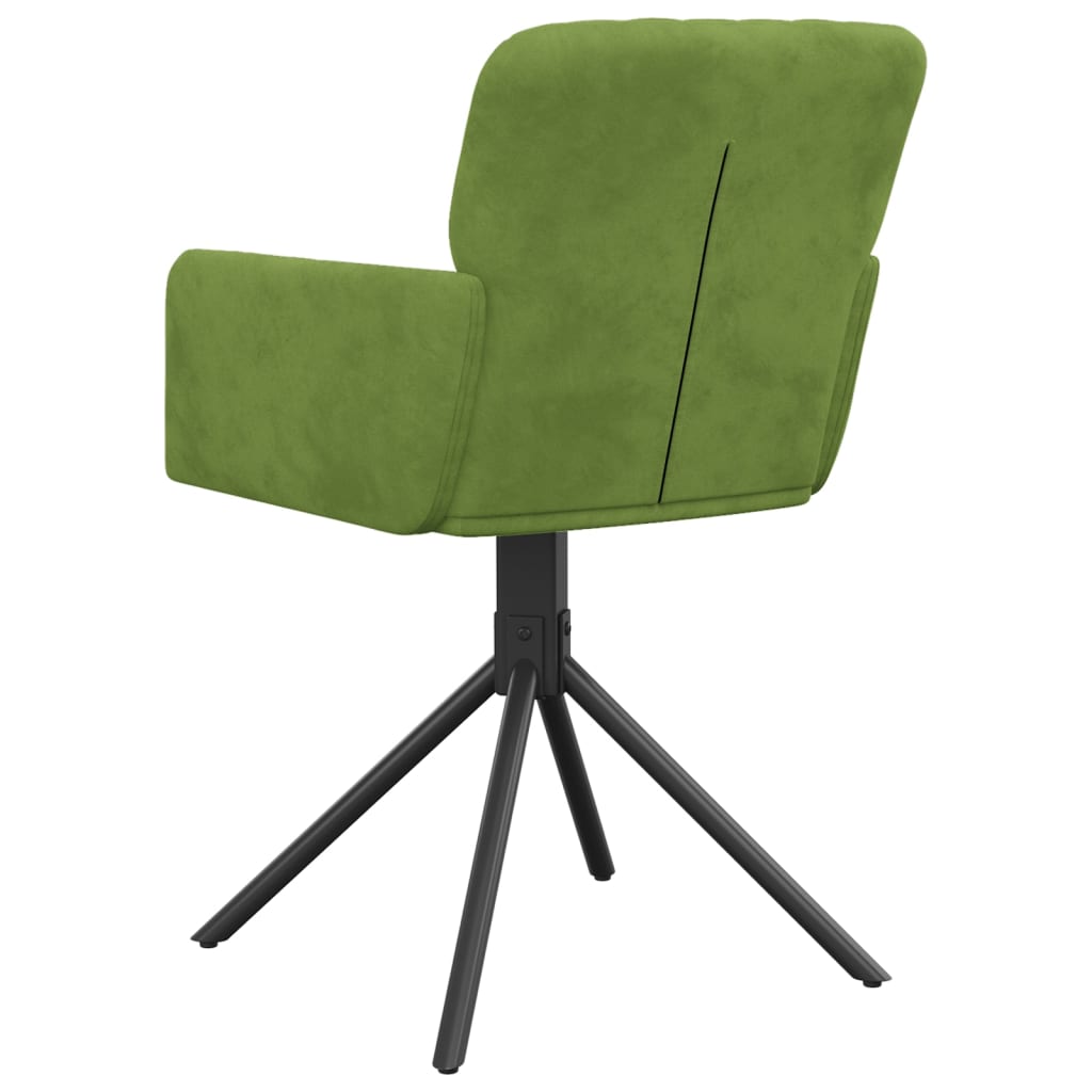 Sedie da Pranzo Girevoli 2 pz Verde Chiaro in Velluto
