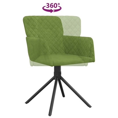 Sedie da Pranzo Girevoli 2 pz Verde Chiaro in Velluto