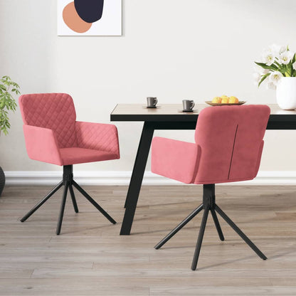 Sedie da Pranzo Girevoli 2 pz Rosa in Velluto | homemem39