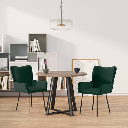 Sedie da Pranzo 2 pz Verde Scuro in Velluto | homemem39