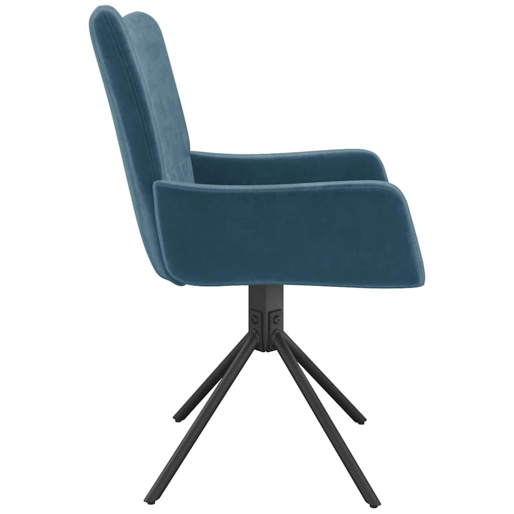 Sedie da Pranzo Girevoli 2 pz Blu in Velluto | homemem39