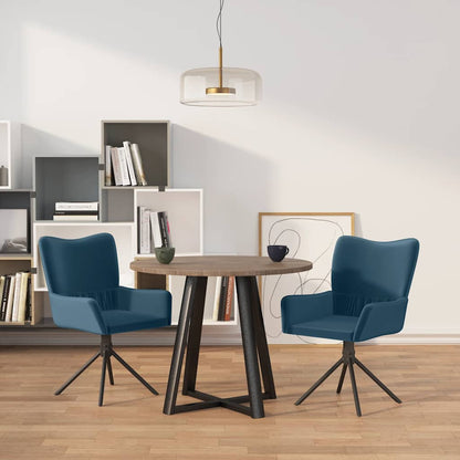 Sedie da Pranzo Girevoli 2 pz Blu in Velluto | homemem39
