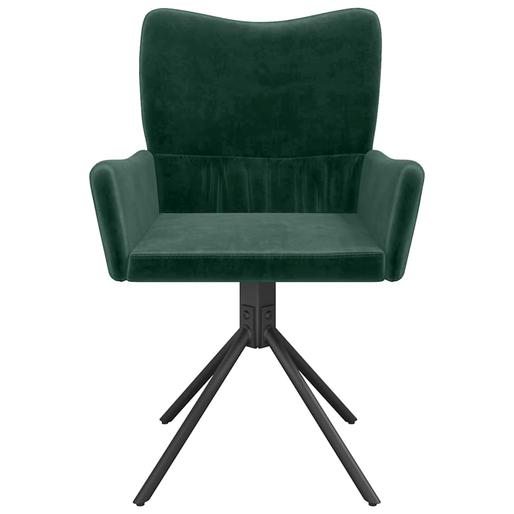 Sedie da Pranzo Girevoli 2 pz Verde Scuro in Velluto | homemem39