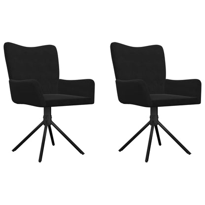 Sedie da Pranzo Girevoli 2 pz Nere in Velluto | homemem39