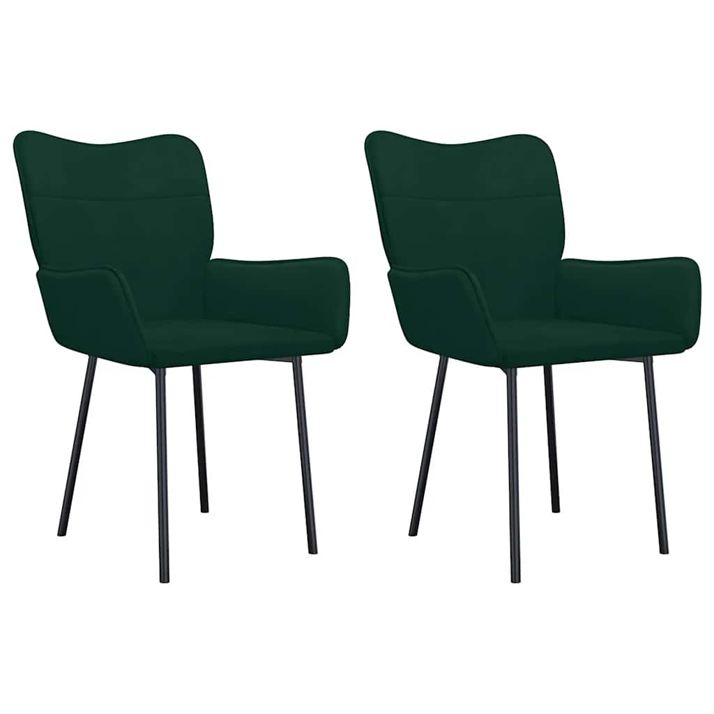 Sedie da Pranzo 2 pz Verde Scuro in Velluto
