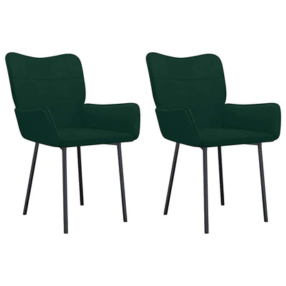 Sedie da Pranzo 2 pz Verde Scuro in Velluto