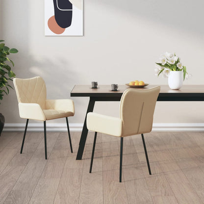 Sedie da Pranzo 2 pz Crema in Tessuto | homemem39