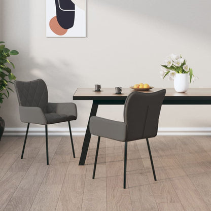 Sedie da Pranzo 2 pz Grigio Scuro in Tessuto | homemem39