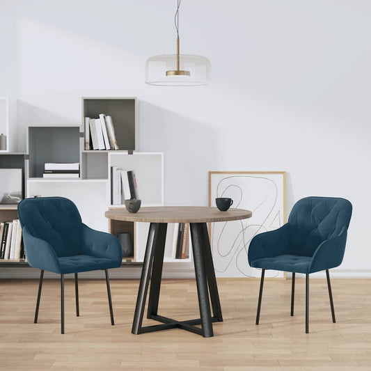 Sedie da Pranzo 2 pz Blu in Velluto | homemem39