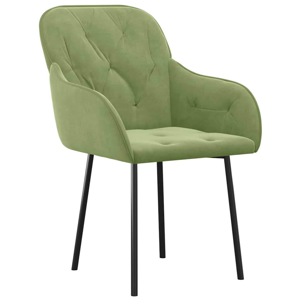 Sedie da Pranzo 2 pz Verde Chiaro in Velluto | homemem39