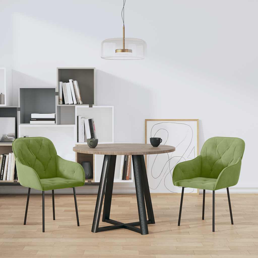 Sedie da Pranzo 2 pz Verde Chiaro in Velluto | homemem39