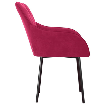 Sedie da Pranzo 2 pz Rosso Vino in Velluto