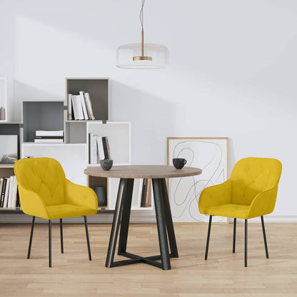 Sedie da Pranzo 2 pz Gialle in Velluto | homemem39