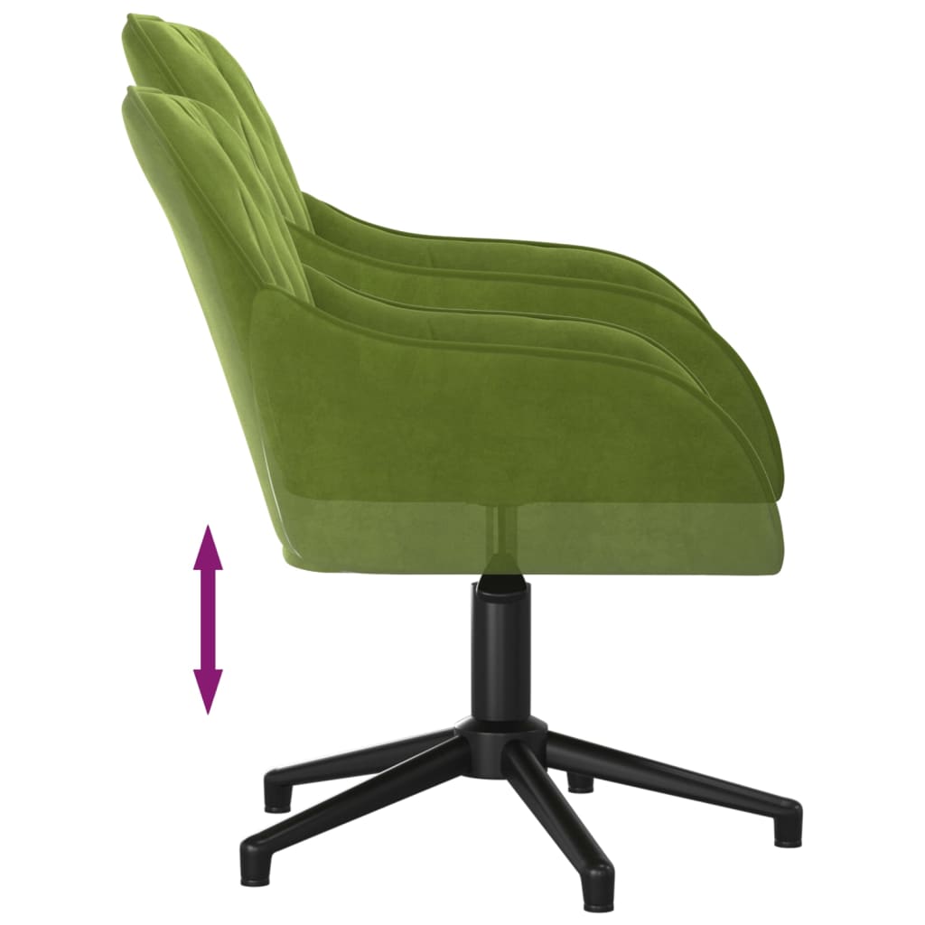 Sedia da Ufficio Girevole Verde Chiaro in Velluto - homemem39