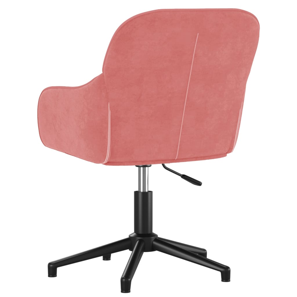 Sedia Girevole da Ufficio Rosa in Velluto - homemem39