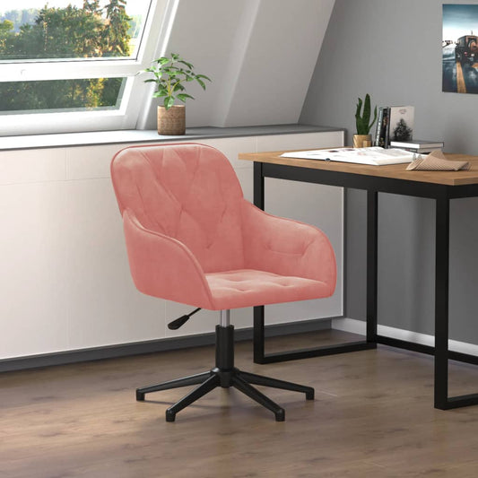 Sedia Girevole da Ufficio Rosa in Velluto - homemem39