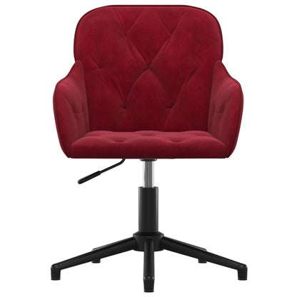Sedia da Ufficio Girevole Rosso Vino in Velluto - homemem39