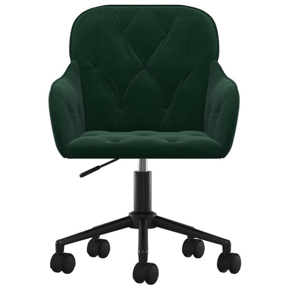 Sedia da Ufficio Girevole Verde Scuro in Velluto - homemem39