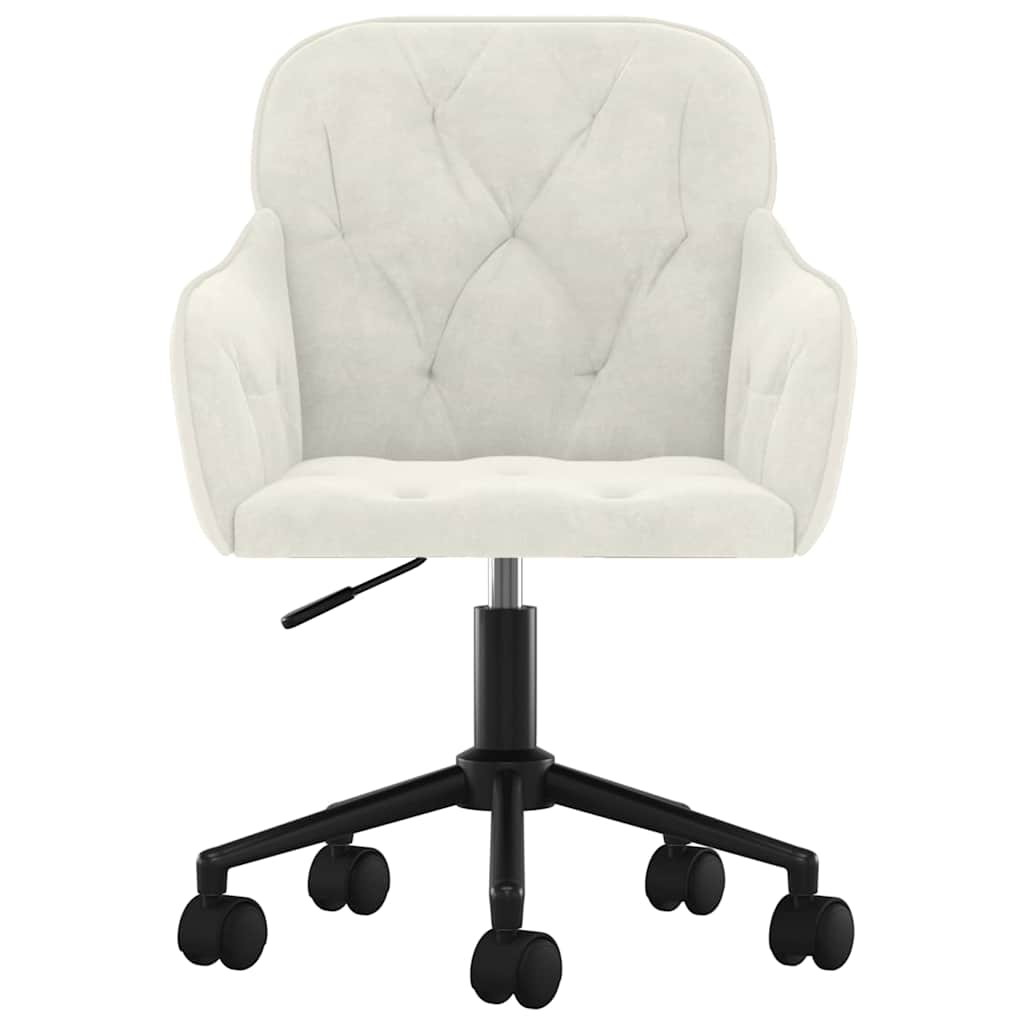 Sedia da Ufficio Girevole Crema in Velluto | homemem39