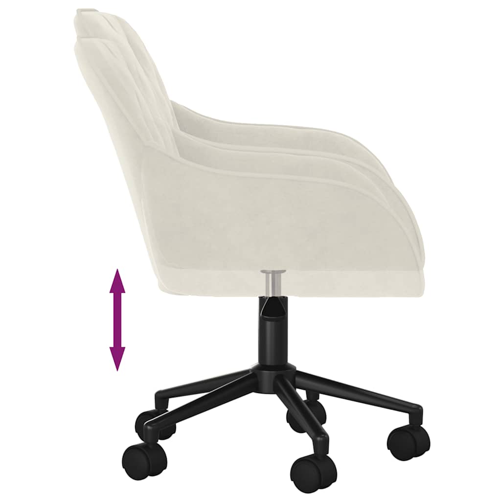 Sedia da Ufficio Girevole Crema in Velluto | homemem39