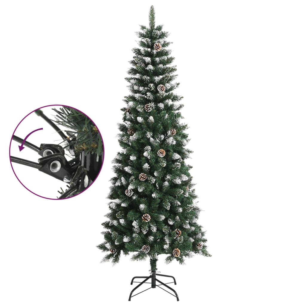 Albero di Natale Artificiale con Base Verde 210 cm PVC