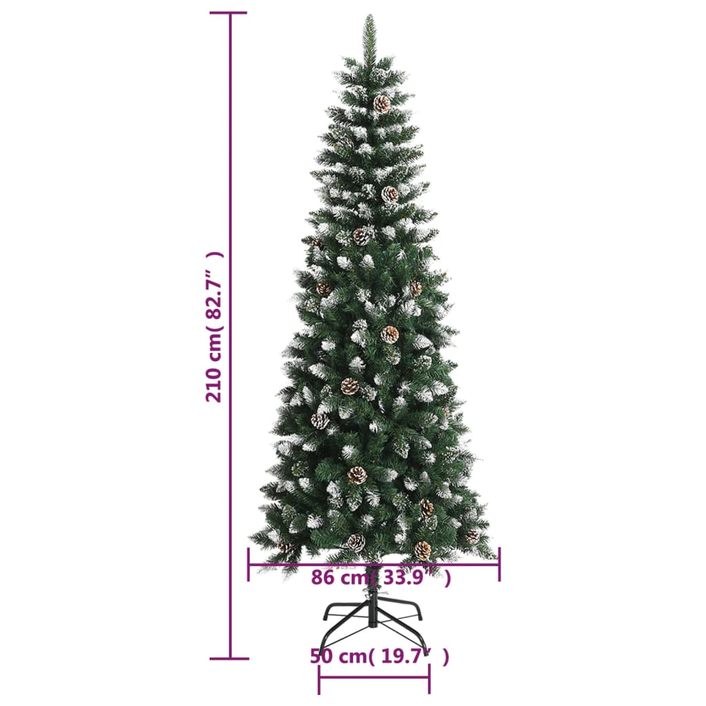 Albero di Natale Artificiale con Base Verde 210 cm PVC - homemem39