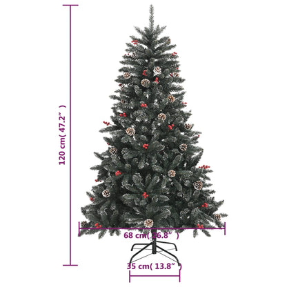 Albero di Natale Artificiale con Base Verde 120 cm PVC