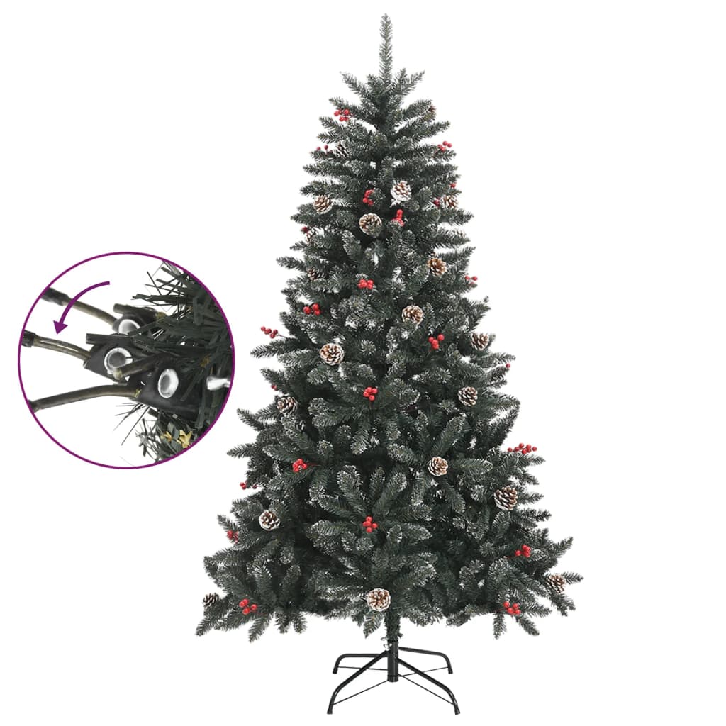 Albero di Natale Artificiale con Base Verde 150 cm PVC