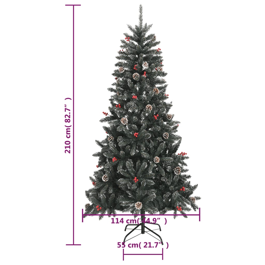 Albero di Natale Artificiale con Base Verde 210 cm PVC - homemem39