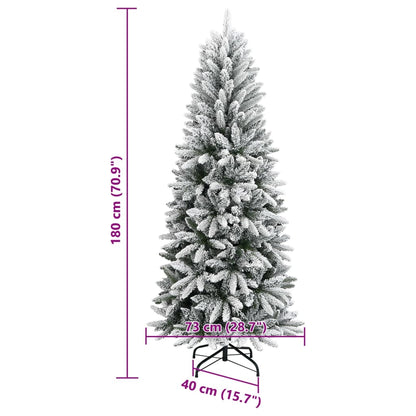 Albero di Natale Artificiale con Neve Floccata 180 cm PVC e PE