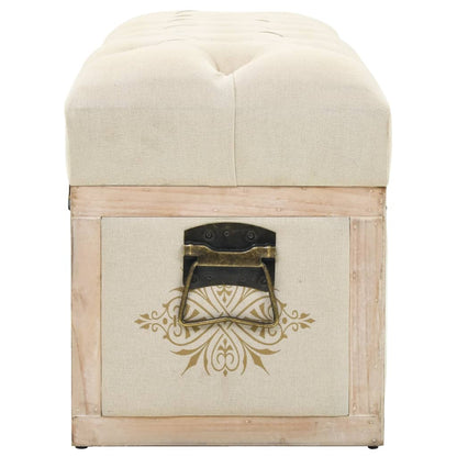 Cassapanca 110 cm Crema in Legno Massello di Abete
