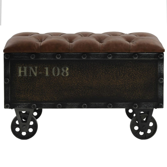 panchina da stoccaggio con ruote 80,5 cm in legno massello di abete